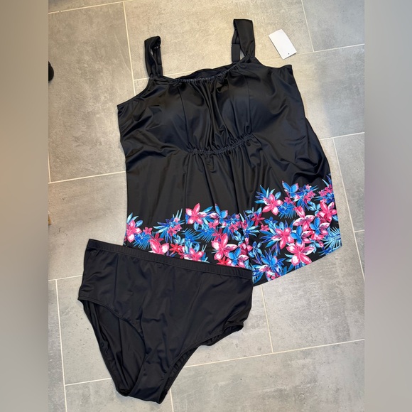 Nwt Swimsuits For All 2pc Smocked Swimdress Set Plus Size Woman Within Size 30 - Picture 3 of 11